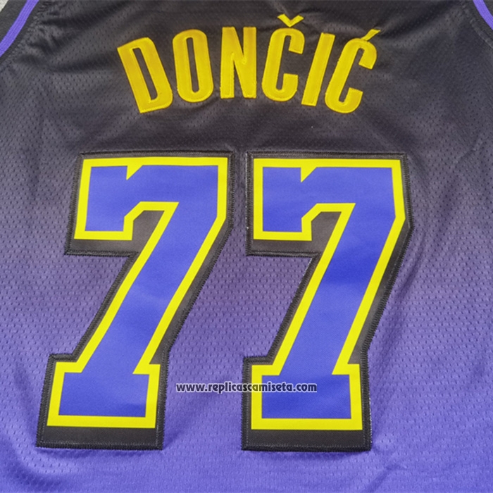 Camiseta Los Angeles Lakers Luka Doncic #77 Ciudad 2024 Violeta